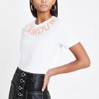 River Island Womens White 'l' Amour' Neck Print T-shirt
