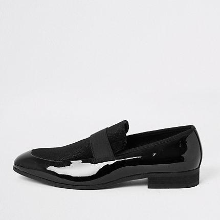 River Island Mens Patent And Velvet Loafers