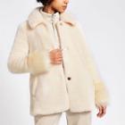 River Island Womens Faux Fur Long Sleeve Coat
