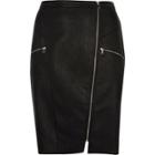 River Island Womens Plus Leather Look Pencil Skirt