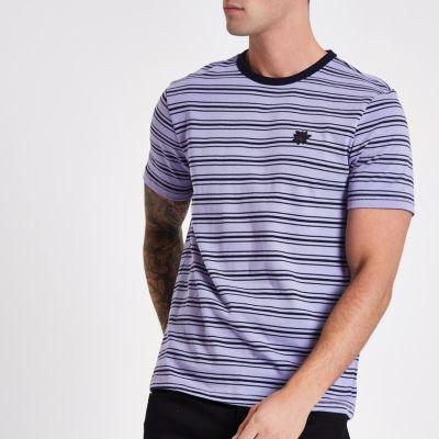 River Island Mens Rose Embroidered Muscle Fit T-shirt