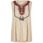 River Island Womens Print Embroidered Sleeveless Top