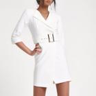 River Island Womens White Tux Bodycon Mini Dress