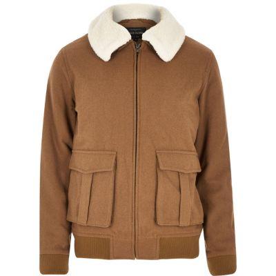 River Island Mens Wool-blend Harrington Jacket