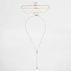 River Island Womens Gold Tone Circle Drop Necklace And Choker Set