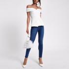 River Island Womens White Structured Bardot Top