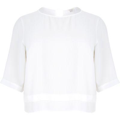 River Island Womens Plus White Soft Woven Top