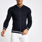 River Island Mens Zip Front Slim Fit Cardigan