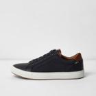 River Island Mens Denim Side Lace-up Sneakers