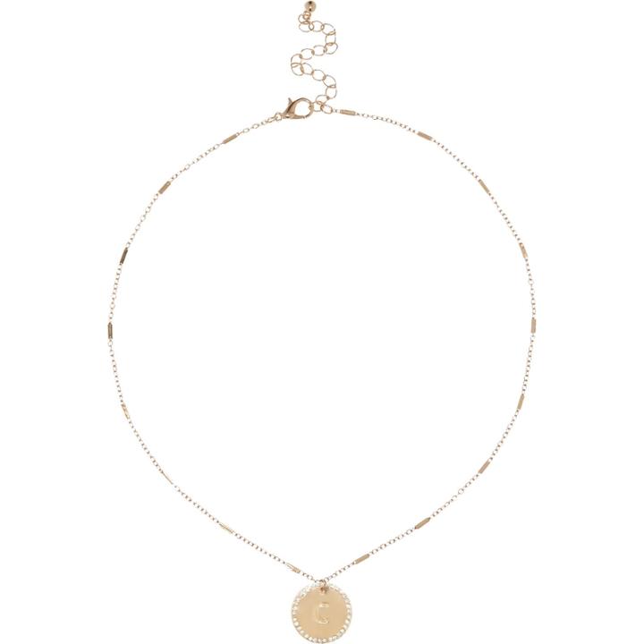 River Island Womens Gold Tone C Initial Necklace