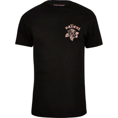 River Island Mens Rose Print Slim Fit T-shirt