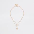 River Island Womens Gold Colour Layered Charm Necklace