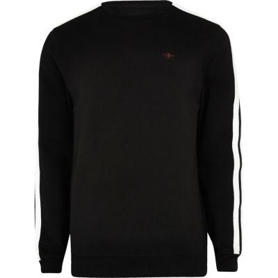 River Island Mens Slim Fit Tape Sleeve Sweatshirt