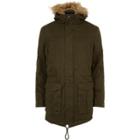 River Island Mensgreen Only & Sons Faux Fur Hooded Parka