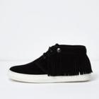 River Island Mens Leather Fringed Desert Boots