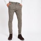 River Island Mens Check Jersey Skinny Fit Trousers
