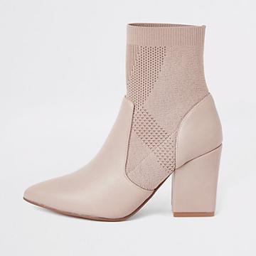 River Island Womens Knitted Heeled Sock Boot