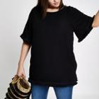 River Island Womens Plus Tassel Sleeve T-shirt