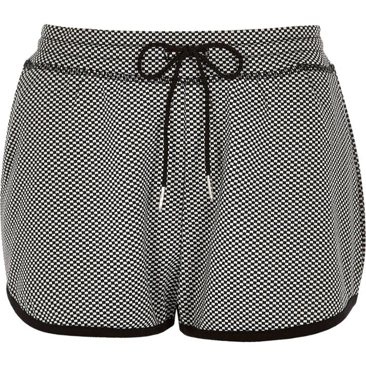River Island Womens Check Jersey Running Shorts