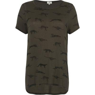 River Island Womens Leopard Motif Print T-shirt