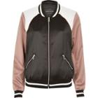 River Island Womens Satin Color Block Bomber Jacket