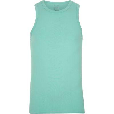 River Island Mens Blue Muscle Fit Tank