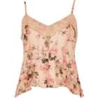 River Island Womens Floral Print Mesh Frill Cami Top