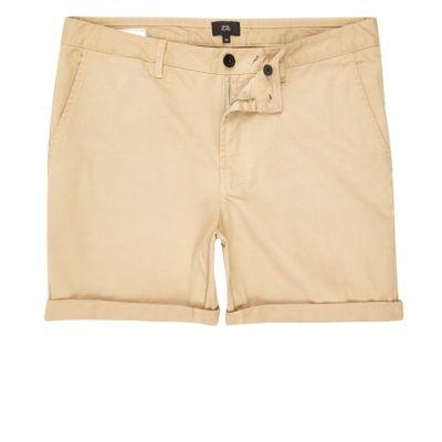 River Island Mens Turn-up Hem Slim Fit Chino Shorts