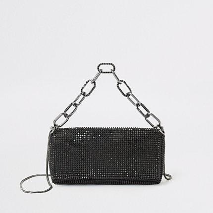 River Island Womens Diamante Embellished Underarm Bag
