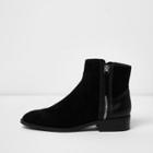 River Island Womens Suede Zip Side Ankle Boots