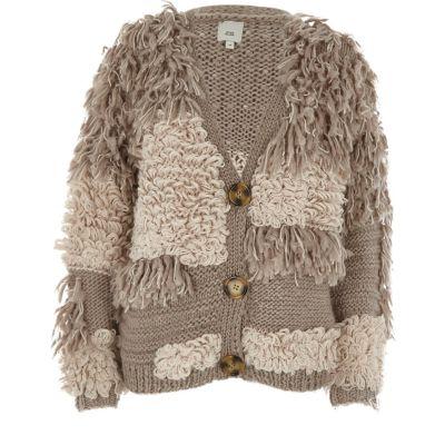 River Island Womens Loop Stitch Oversized Chunky Cardigan