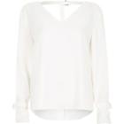 River Island Womens White D-ring Long Sleeve Top