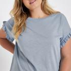 River Island Womens Plus Frill Sleeve T-shirt