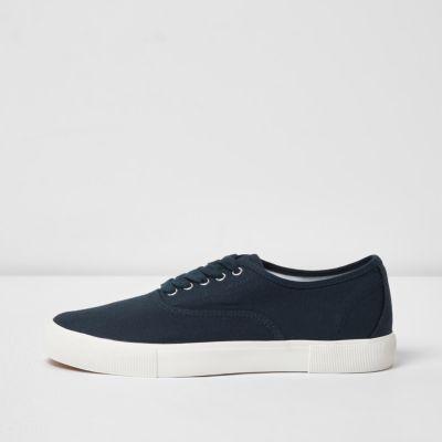 River Island Mens Canvas Contrast Sole Plimsolls
