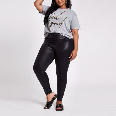 River Island Womens Plus Back Coated High Waisted Leggings
