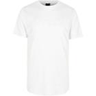 River Island Mens White Letter Embossed Slim Fit T-shirt