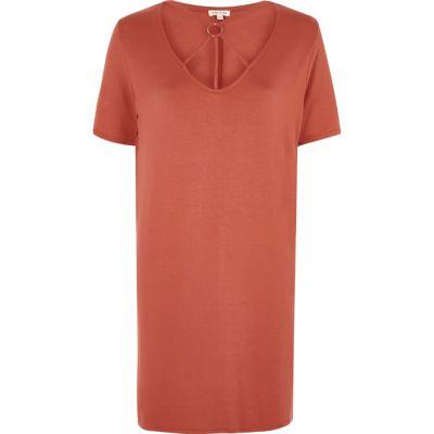 River Island Womens Harness Neck Jumbo T Shirt