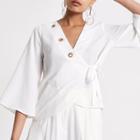 River Island Womens White Eyelet Tie Waist Wrap Top