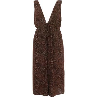 River Island Womens Glitter Plunge Sleeveless Midi Dress