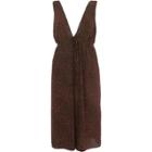 River Island Womens Glitter Plunge Sleeveless Midi Dress