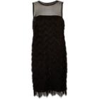 River Island Womens Fringe Dobby Mesh Sleeveless Dress