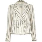 River Island Womens Stripe Boucle Double-breasted Jacket