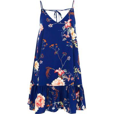 River Island Womens Floral Frill Hem Cami Dress