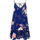 River Island Womens Floral Frill Hem Cami Dress