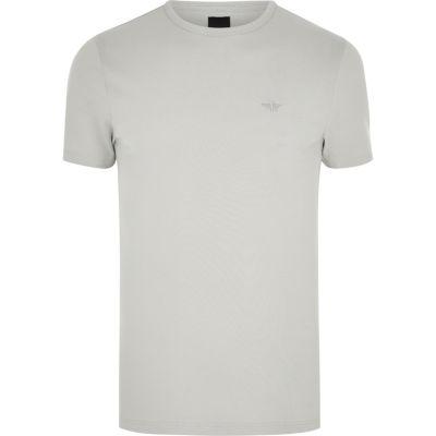 River Island Mens Pique Wasp Embroidered Crew Neck T-shirt