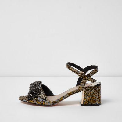 River Island Womens Block Heel Embellished Sandals