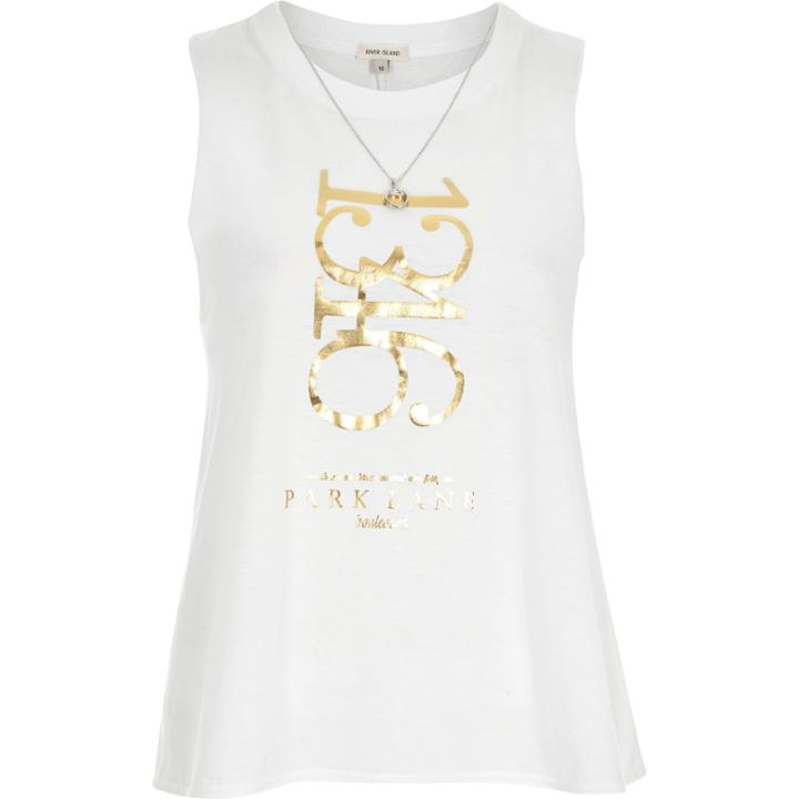 River Island Womens Foil Print Chain Tank Top