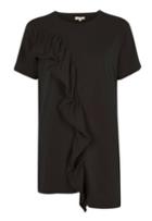 River Island Womens Frill Asymmetric Hem T-shirt