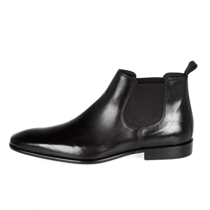River Island Mensblack Smart Leather Chelsea Boots