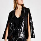 River Island Womens Sequin Button Front Cape Blazer